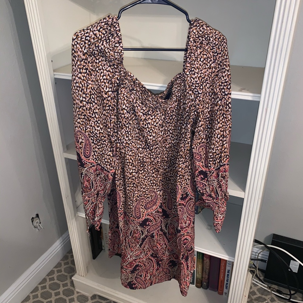 Anthropologie Off the Shoulder Pattern Dress